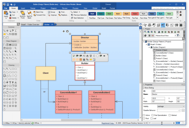 Screenshot of software development elements