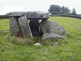 Craigs Dolmen. Large standing stones with a flat stone capping an enclosed space