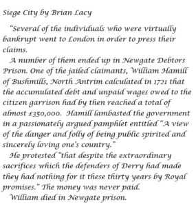 William Hamill's demise in Newgate prison from Siege City by Brian Lacy