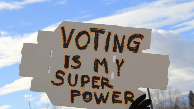 Placard. Voting is my superpower