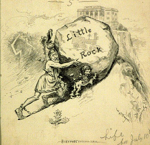 Sisyphus pushing rock uphill to gain integration in Little Rock
