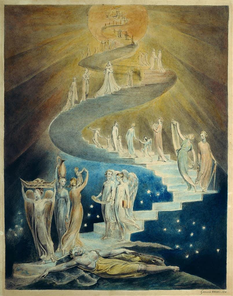 Jacob's Ladder. William Blake. Details become less certain with every step