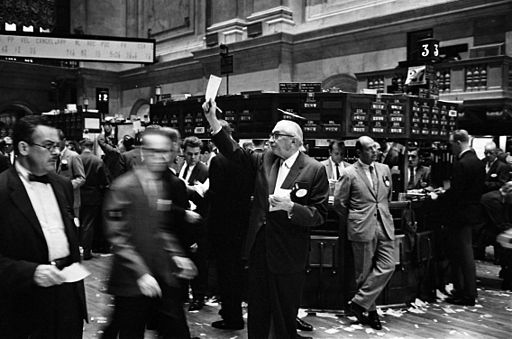 Stock market floor trading before electronic operations