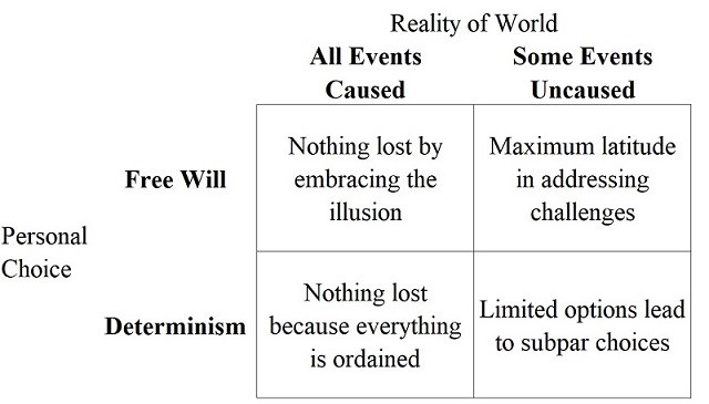 Two-Way Decision Box. Weighing free will and determinism